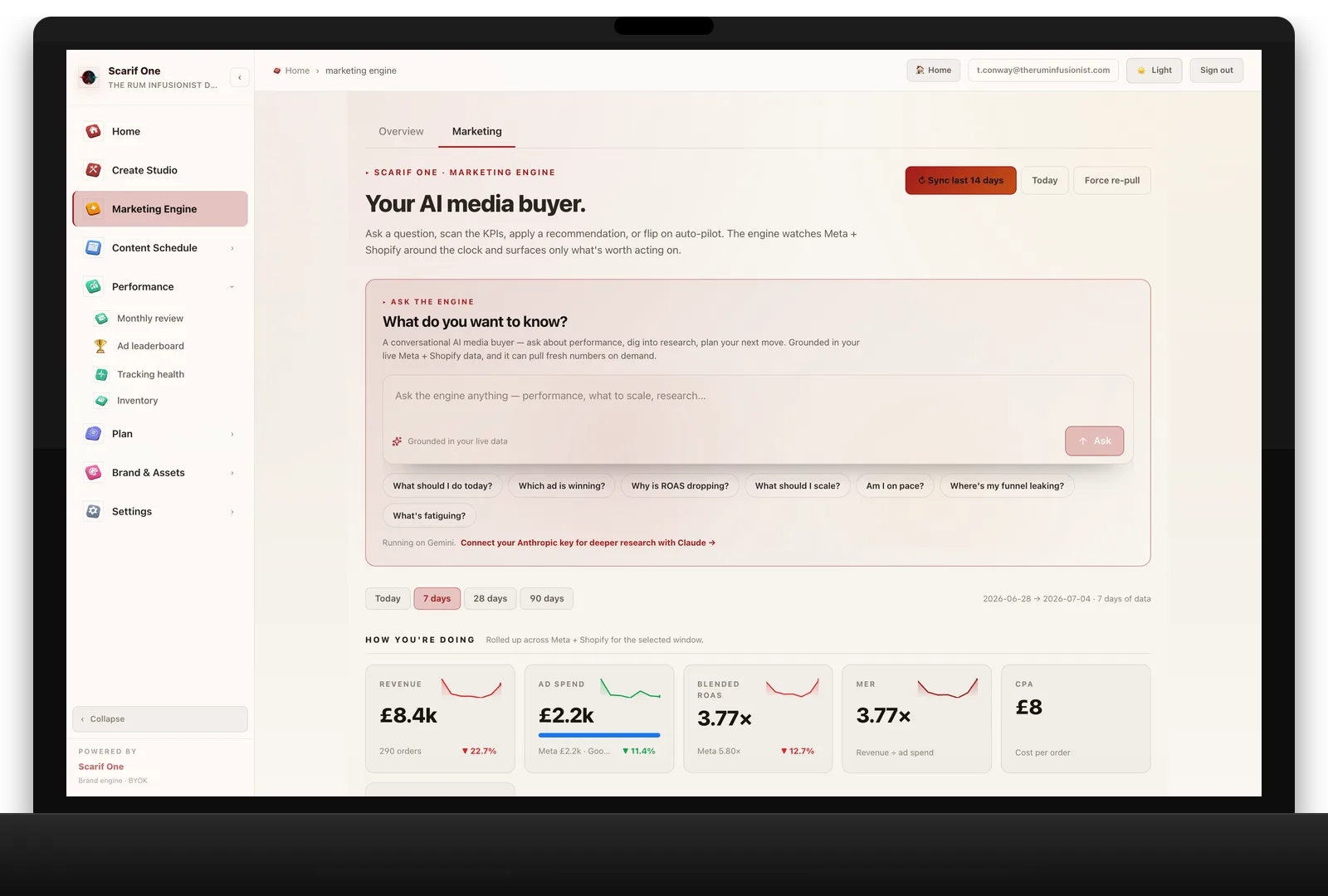 Campaign planner with push-to-Meta and push-to-Google buttons